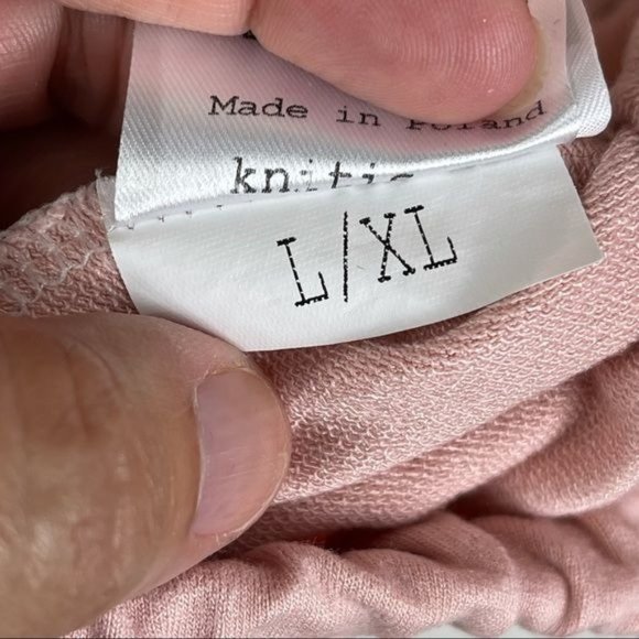 KNITIS Mauve Drawstring Waist Graphic Knit Top Size L/XL - Picture 6 of 6